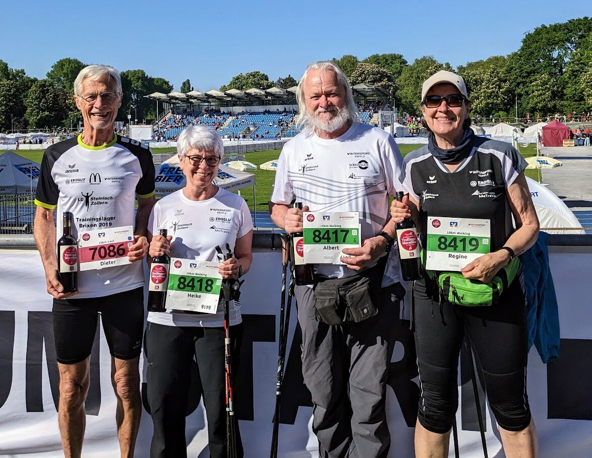 Beste Stimmung auch bei der LG Steinlach-Zollern: Dieter Schneider, Heike Thun, Albert Klett, Regine Ellenberg (v.l.n.r.)