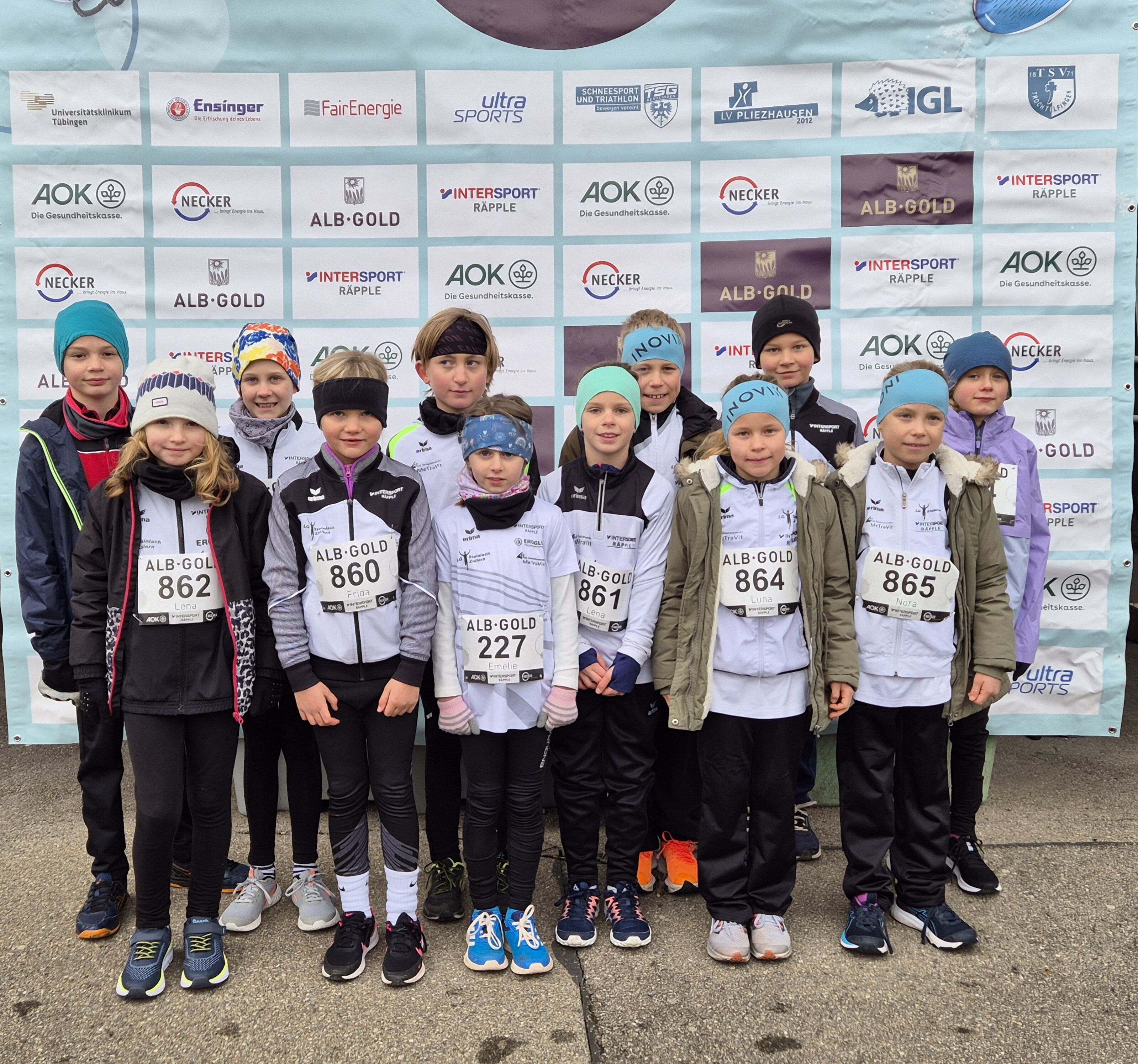 Die Kinder und Jugendlichen der LG Steinlach-Zollern zeigten gute Leistungen beim 2. Alb-Gold-Winterlauf 2025 in Pliezhausen-Gniebel.