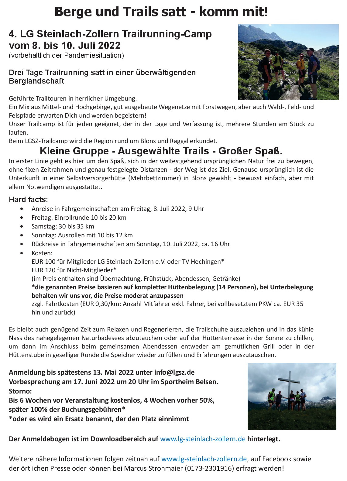 Trailrunningcamp Anzeige