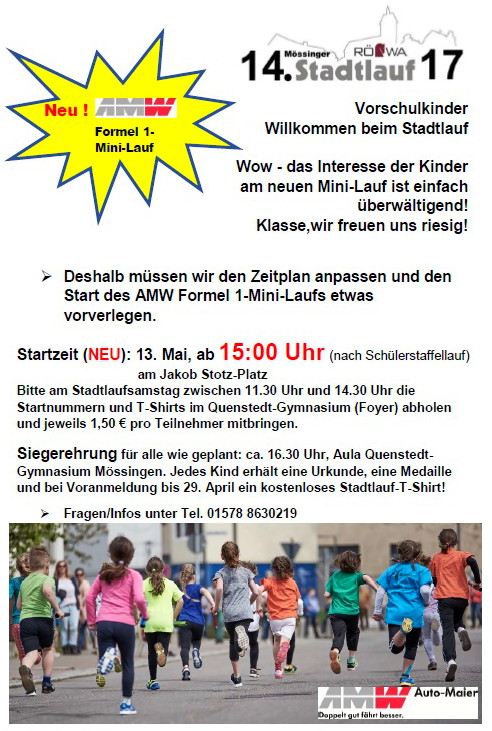 Minilauf Startzeit geändert 2017