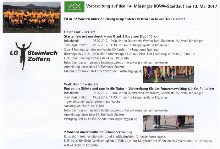 Stadtlauf Vorbereitungskurse