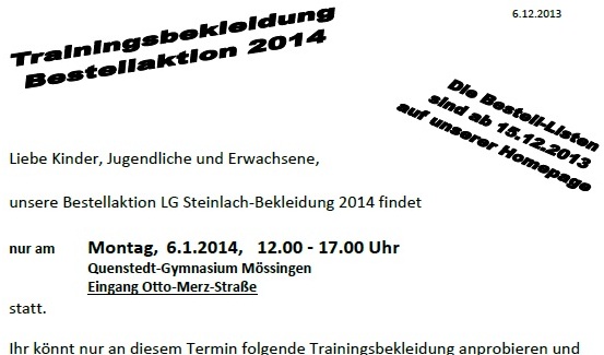 Bestellaktion 1 2014
