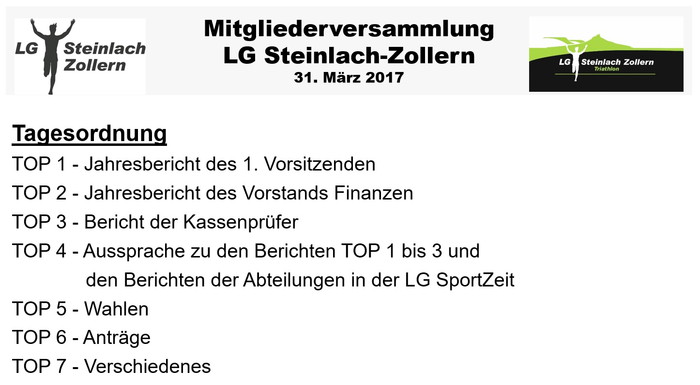 Mitgliederversammlung Tagesordnung 700Bild