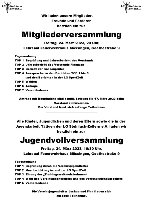 Einladung MV und JV 2023 700Bild